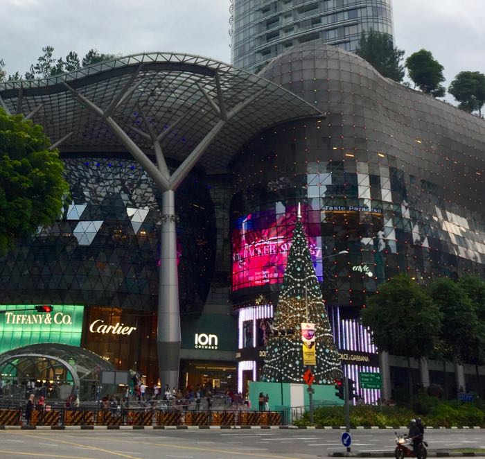 The huge, glitzy Ion Orchard shopping centre 