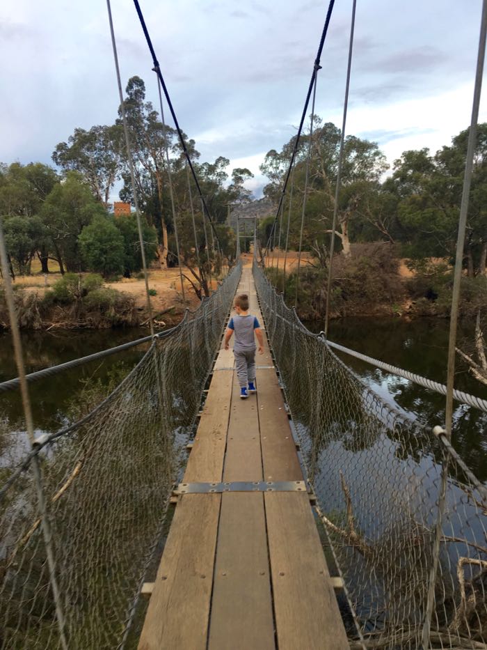 Our boys had so much fun exploring the swing bridge across the Avon River 